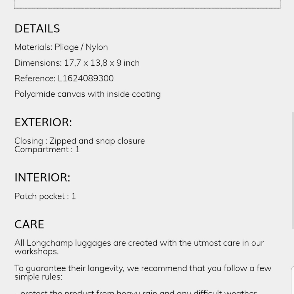 Longchamp Le Pliage Travel Tote 11.7 x 13.8 x 9 - Picture 7 of 8